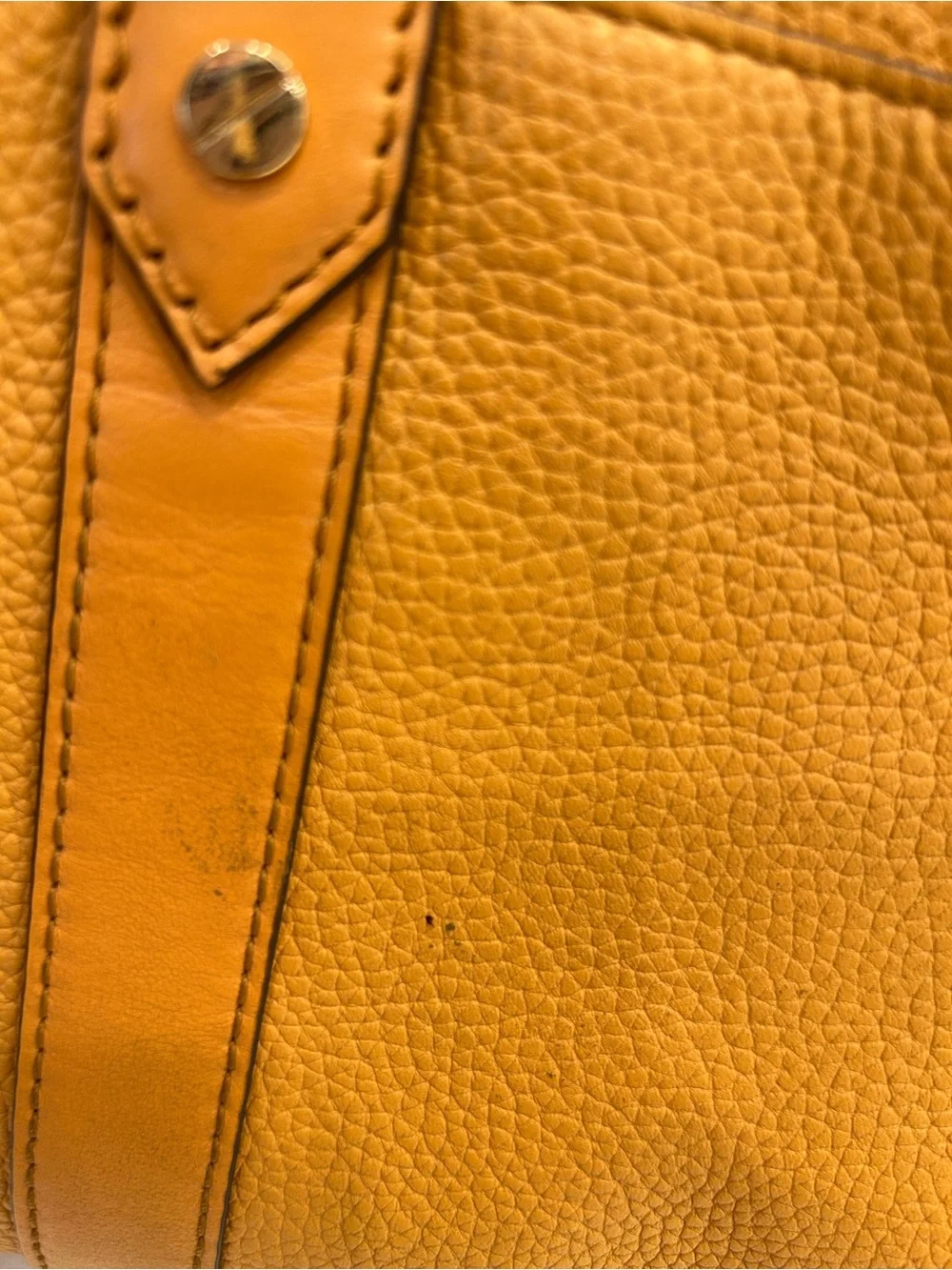 Michael Kors Tan Pebbled Leather Satchel with Chain Strap